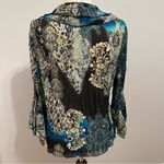 Agora Deep Teal Blue Ruffled Bell Sleeve Blouse Size M Photo 1