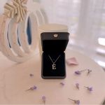 Sterling Silver “E” Initial Personalized Diamanté Necklace Photo 1