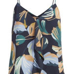 Amanda Uprichard  Navy & Orange Floral V-Neck Jacoby Tank - Women S Photo 0