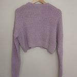 Urban Outfitters  Lilac Knit Ribbed Drop Shoulder Cropped Sweater Size Medium Photo 5
