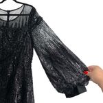 Mac Duggal NEW NWT Jewel Encrusted Illusion Long Sleeve A Line Maxi Gown Black Photo 6