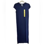 Jessica Simpson  simple soft Maritime blue short sleeve crewneck midi dress NWT S Photo 2