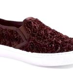 Tory Burch Floral NEW Flower Rosette Slip On Sneaker - Dark Red Brown 6 fall Photo 0