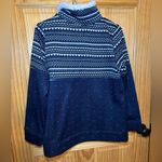 st. john's bay St John Bay Sweatshirt Blue White Fleece with mock Neck size M NWT Photo 2