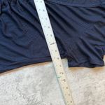 Navy blue ribbed rouched crop top tie front short sleeve summer Y2K shirt L Size L Photo 3