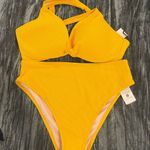 Shade & Shore  Vibrant Yellow Swimwear Top 38D Bottom L Photo 0