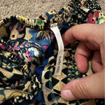 Hello Miss -strapless paisley, satin  maxi dress L Photo 5