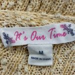 it's our time  Yellow Metallic Ribbed Button Down V Neck Tank Top Womens Medium Photo 4