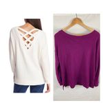 1. State Lattice V-Back Waffle Weave Sweater small Photo 1