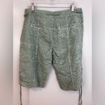 Sundance NWT  Sage Green Eyelet Lace Bermuda Boho Shorts Tie Scallop Hem Size 10 Photo 4