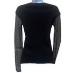 Maje  Lysea Mixed Media Long Sleeve Top Gothic Fairygoth Rocker Party Size 1 (S) Photo 3