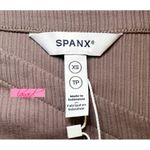 Spanx Stretch Rib Asymmetrical Top Smoke Cut-Out Stretchy Ribbed Taupe Blouse XS Photo 9
