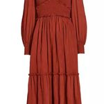 SEA New York Pasha Pleated Smocked Midi Dress in Rust size XS Photo 1