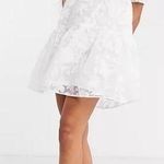 Fashion Union Fashion UnionSquare Neck sheer smock white floral lace Mini dress neck Size 8 Photo 0