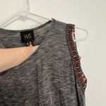W5  ANTHROPOLOGIE ANTHRO Black White Boho Aztec Embroidered Trim Sleeveless Top M Photo 6