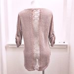 Belle France Lace Back Sweater in Blush Pink, Size L EXCELLENT! Retail $138 Pink Size L Photo 3