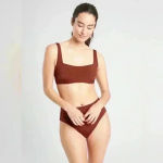 Athleta  Women’s Aqualuxe Rust Red Twist Swimsuit Size Bra 36B/C‎ Panties XS Photo 8