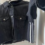 Mustard Seed Cropped Black Denim Jacket Photo 2