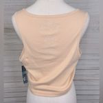 CORONA Women's Cropped Tank Top Embroidered Cream/Blue Photo 1