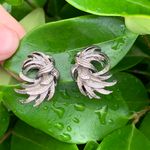 Vintage Dark Gray/Silver Spiky Textured Clip Photo 0