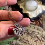 Gucci SALE🔥Authentic  925 silver Clover heart bow logo pendant and necklace Photo 5