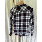 Rails  Hunter Black White Cherry Flannel Like Plaid Button Down Open Pocket Shirt Photo 4