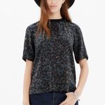 Madewell Ink Spot Leopard Silk Front Row Blouse Photo 0