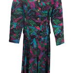 Vintage Quilted Jacket Skirt Set Abstract Print 80s 90s Colorful Retro Black Photo 0