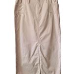 Vintage Fashion Bug Beige Denim Front Slit Maxi Skirt. Size 8 Tan Photo 0