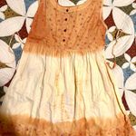 Gypsy Rose Boho 70s inspired orange and yellow floral tie-dye dress. Brand Photo 0