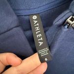 Athleta Women’s Small Navy Blue Cozy Karma Assymetrical Pullover Sweatshirt Photo 1