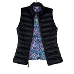 Lilly Pulitzer Elana Puffer Down Vest Black Medium Women's Quilted Zip Up EUC Photo 7