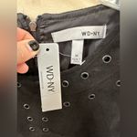 WD•NY WDNY Black Short Sleeve Sheath Dress w/ Grommet Detail, Exposed Zipper Photo 2