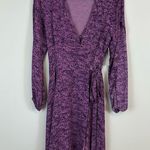 H by Halston H Halston | Purple Long Sleeve Patterned Wrap Dress Size Small NWT Photo 0