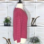 Athleta  long sleeves shirt rounded hem striped pink stretchy scooped neck Sz L Photo 2