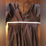 Black Cotton Long Sleeve Babydoll Midi Dress with Pephem Sz 6 Photo 4