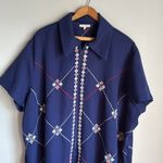 Frances Valentine Mabel Beaded Zip Front Mini Dress Navymulti 3X Blue Photo 4