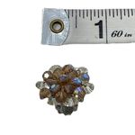 Vintage Unsigned AB Aurora Borealis Snowflake Shaped Clip On Earrings Cluster Multiple Photo 6