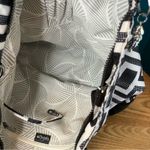 Kipling  Geometric Print Large Tote Bag Purse Keychain Black White Photo 8