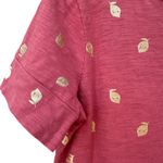 BODEN Darcy Jersey T Shirt Cotton Dress Mauve Pink Gold Foil Leaves Print Midi Size 6 Photo 2