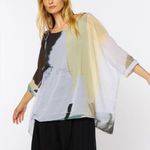 Belle France Womens M Silk Tie Dye Art to Wear Oversized Lagenlook Coastal Top Pink Size M Photo 0