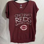 Genuine Merchandise  Heather Red/Black MLB V-Neck Tee Cincinnati Reds Size M Photo 0