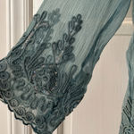 Soft Surroundings Silk Rosette Top Sequin Blouse Stormy Size Medium NEW NWT Photo 3