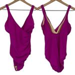 MiracleSuit One Piece Swimsuit Crossover Faux Wrap Ruched Magenta Pink NEW 10 Photo 0
