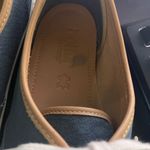 HOTTER Mabel M Width Preppy Blue Canvas Sneaker 9.5 Tan Leather Trim Photo 9