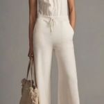 Anthropologie Daily Practice Wide Leg Jumpsuit White Ivory Photo 0