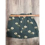 Madewell Green Daisy Print Button Front Paperbag Waist Mini Skirt Size M Photo 5