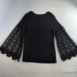 Cato  14 / 16 Top Lace Bell Sleeves Black Whimsigoth Fairy Ribbed Pullover Fitted Photo 9