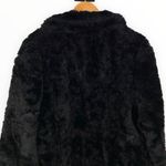 90’s/Y2K Vintage Teddy Faux Fur Black Long Sleeve Jacket Coat Rhinestone Button Size XL Photo 6