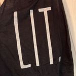 Chin Up Apparel Black Tank Top with White 'LIT' Print Photo 1